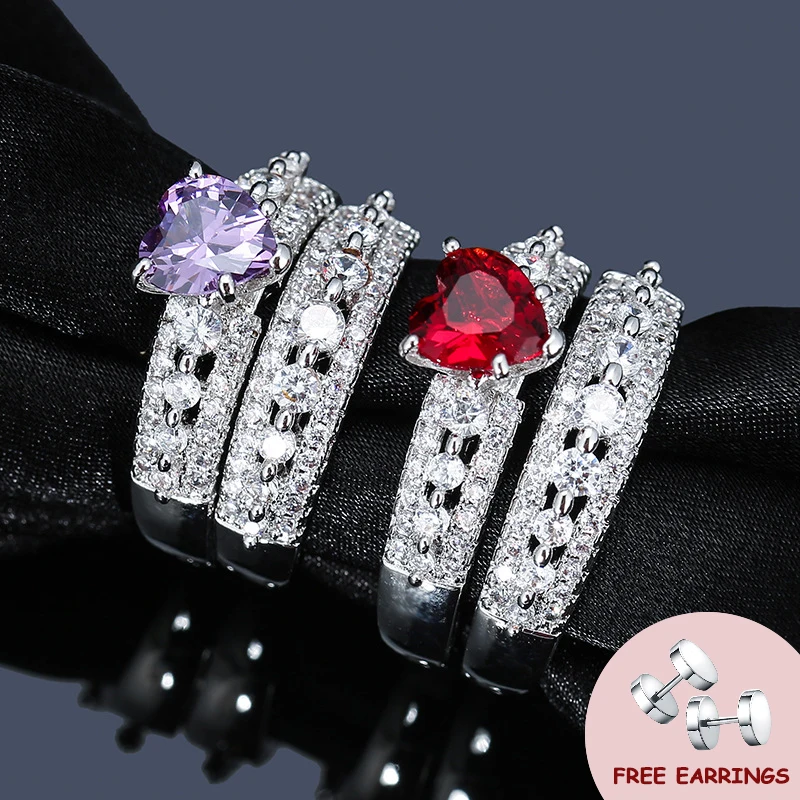 Trendy 925 Silver Jewelry Set Rings Heart Shape Zircon Accessories for Women Wedding Engagement Promise Party Gift Finger Ring
Trendy 925 Silver Jewelry Set Rings Heart Shape Zircon Accessories for Women Wedding Engagement Promise Party Gift Finger Ring