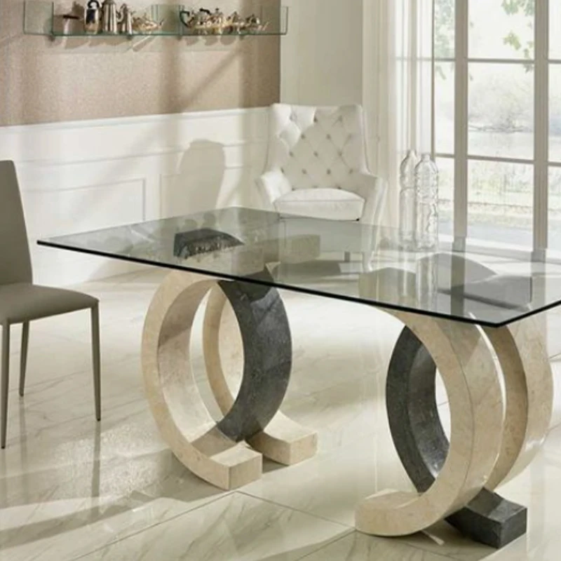 S@ Dinning Room Furniture 6/8 Seat Tempered Glass Top with Travertine Legs Modern Dining Table and Chairs Set
S@ Dinning Room Furniture 6/8 Seat Tempered Glass Top with Travertine Legs Modern Dining Table and Chairs Set