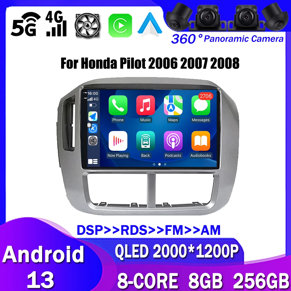 Android Auto Multimedia Carplay for Honda Pilot 2006 2007 2008 Car Radio GPS Navigation Bluetooth USB Player Stereo
Android Auto Multimedia Carplay for Honda Pilot 2006 2007 2008 Car Radio GPS Navigation Bluetooth USB Player Stereo
