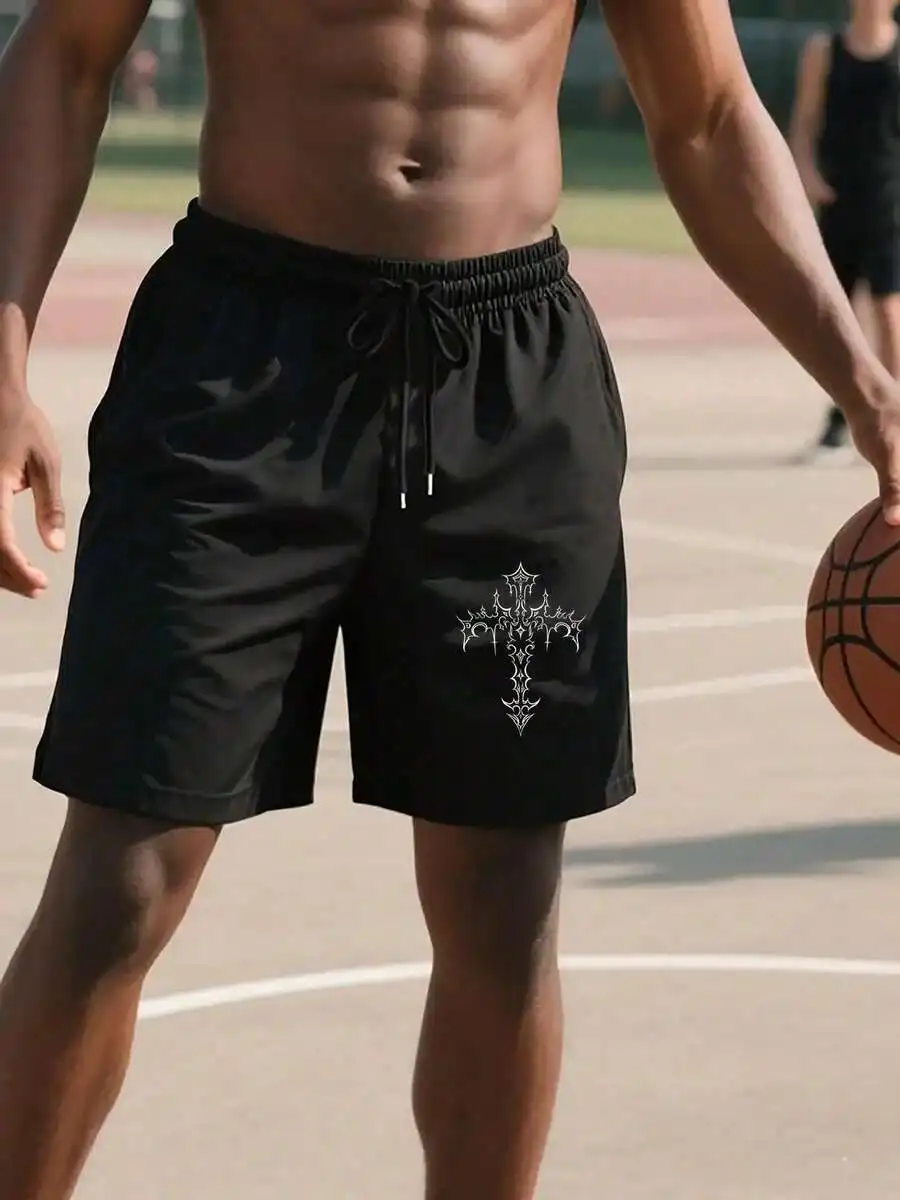 Mens Gothic Cross Print Athletic Shorts Breathable Lightweight Drawstring Waist
Mens Gothic Cross Print Athletic Shorts Breathable Lightweight Drawstring Waist