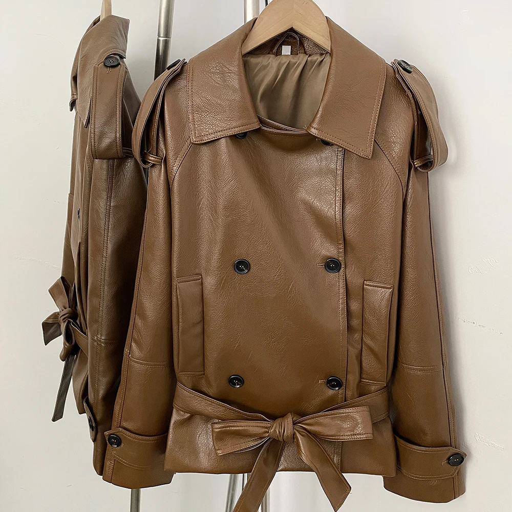 PU Leather Jacket Brown Leatherette Coat Korean Reviews Many Outer Spring Autumn 2026 Y2k Women's Fashion Faux Leather Jacket
PU Leather Jacket Brown Leatherette Coat Korean Reviews Many Outer Spring Autumn 2026 Y2k Women's Fashion Faux Leather Jacket