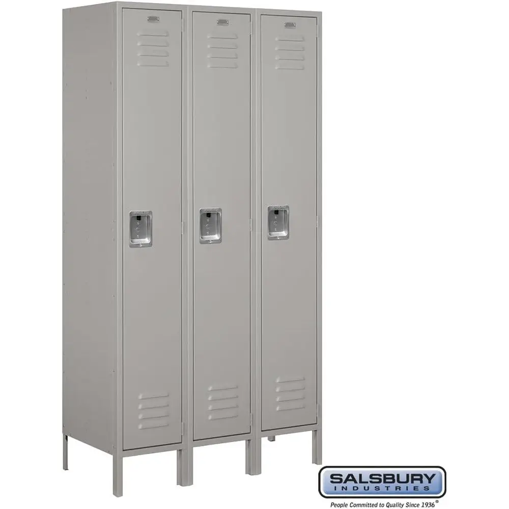 Extra Wide Metal Locker Single Tier 3 Wide 6 Feet High 18-Inch Deep Gray Unassembled
Extra Wide Metal Locker Single Tier 3 Wide 6 Feet High 18-Inch Deep Gray Unassembled