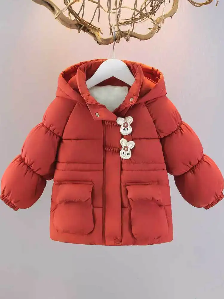 Thiened Cotton Jaet Winter Clothes for Girls Baby New Year's Celebration Outfit Cute Red Cotton Coat Children's Clothing
Thiened Cotton Jaet Winter Clothes for Girls Baby New Year's Celebration Outfit Cute Red Cotton Coat Children's Clothing