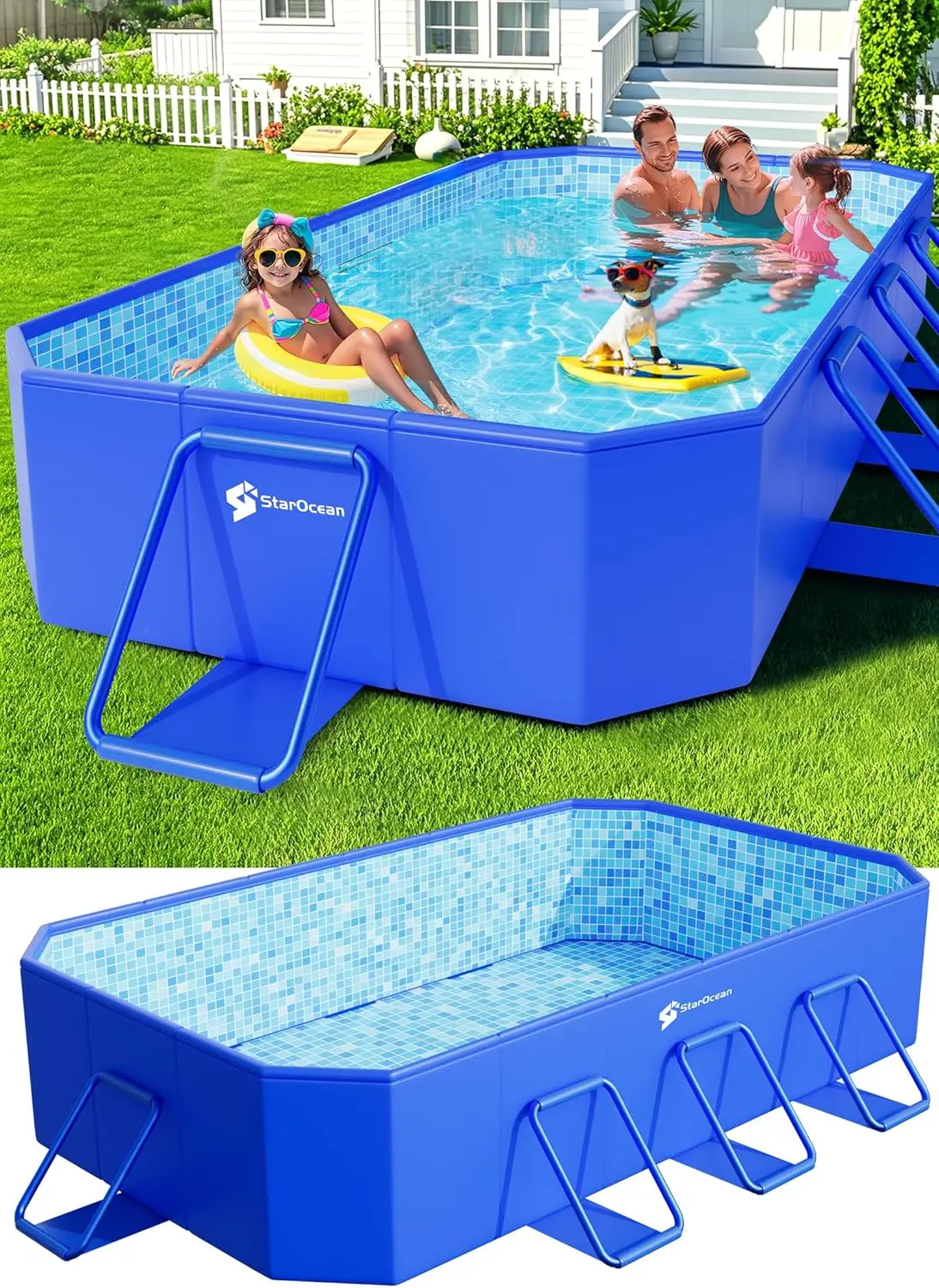 Foldable Pool, Large Non-Inflatable Swimming Pool For Kids,Adult Collapsible Pools Hard Plastic Shell, Oversized Thickened,Porta