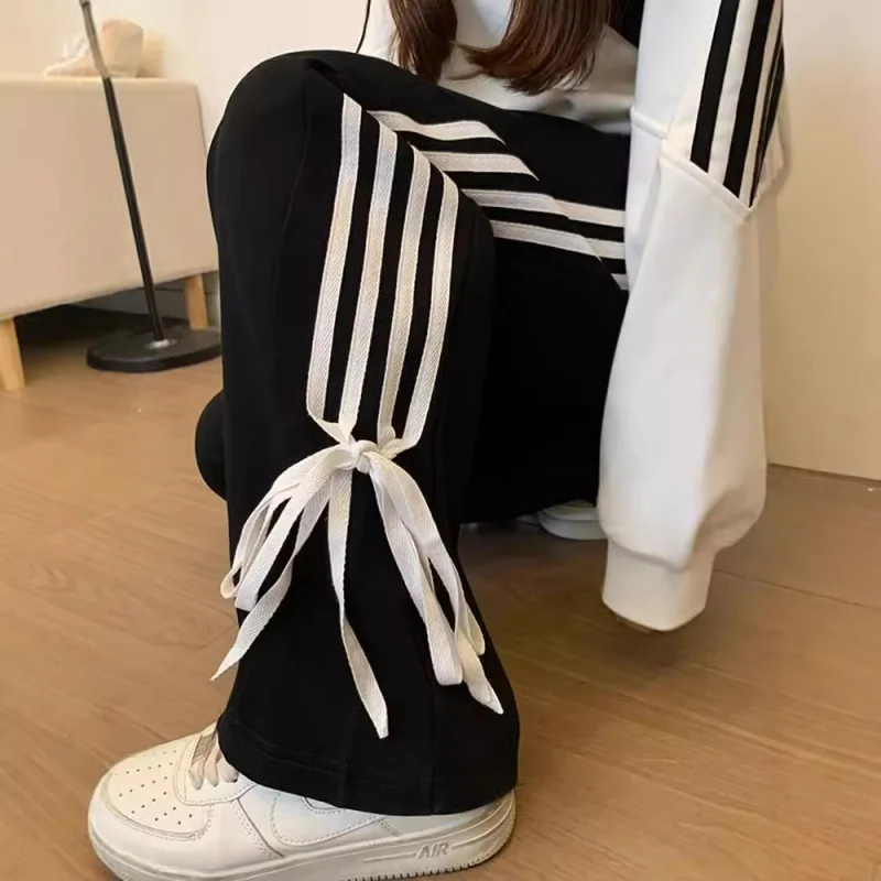 Bow Sports pants Female2024Autumn and Winter New High Waist Drooping Straight Wide-Leg Loose Casual American Sweatpants
Bow Sports pants Female2024Autumn and Winter New High Waist Drooping Straight Wide-Leg Loose Casual American Sweatpants