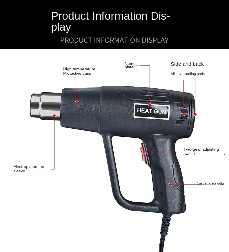 20252000W Пистолет горячего воздуха для домашнего коммерческого автомобиля, пистолет для выпечки пленки, промышленное электрическое отопление
20252000W Пистолет горячего воздуха для домашнего коммерческого автомобиля, пистолет для выпечки пленки, промышленное электрическое отопление