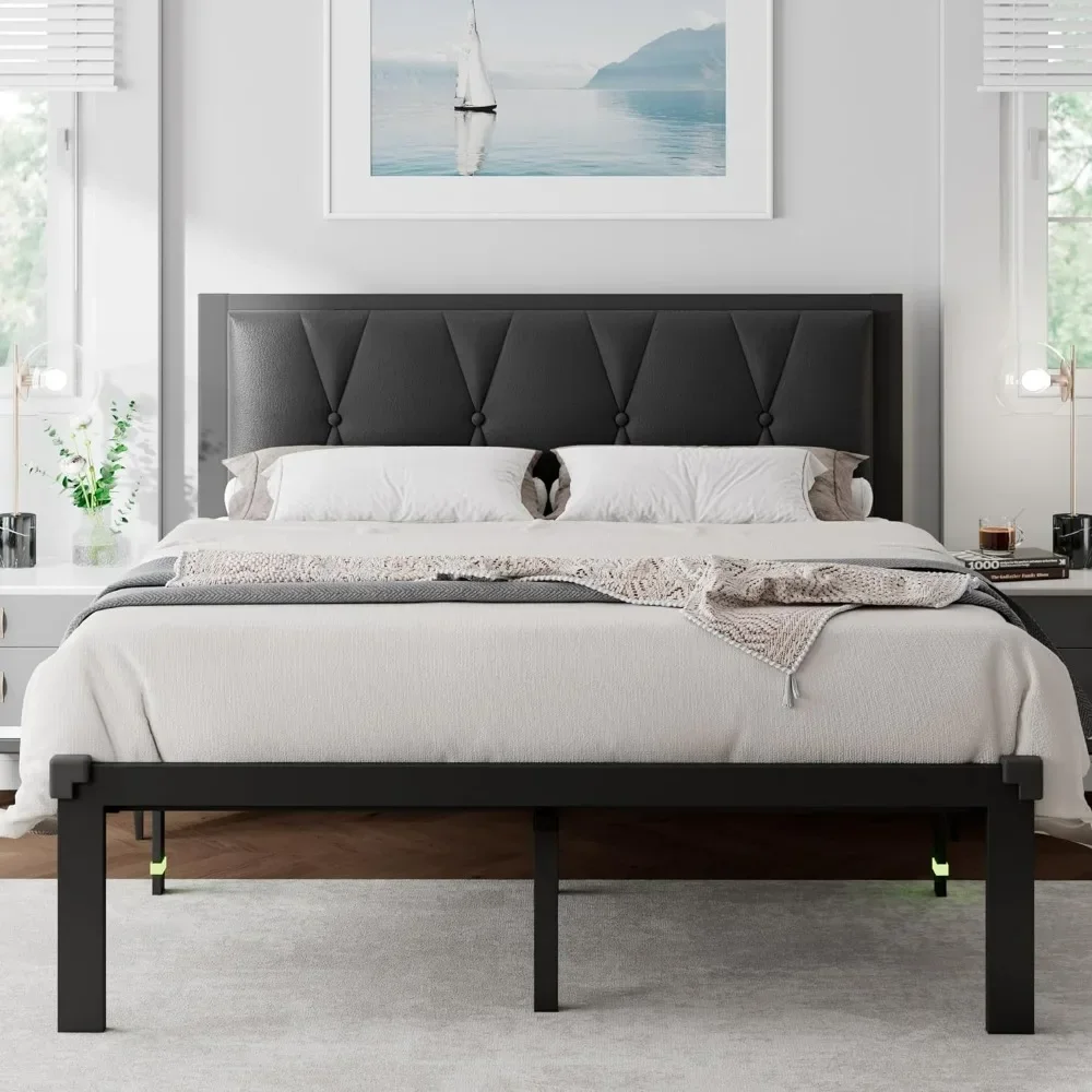 Metal Bed Frame with Faux Leather Button Tufted Headboard, Platform Bed Frame with Heavy Duty Metal Slats
Metal Bed Frame with Faux Leather Button Tufted Headboard, Platform Bed Frame with Heavy Duty Metal Slats