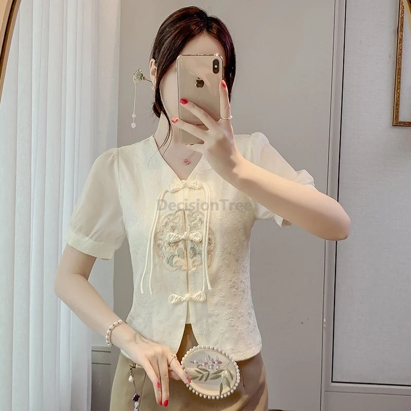 Retro chinese style classical tang suit top graceful temperament solid color women Embroidery blouse Lady tassel buckle shirt
Retro chinese style classical tang suit top graceful temperament solid color women Embroidery blouse Lady tassel buckle shirt