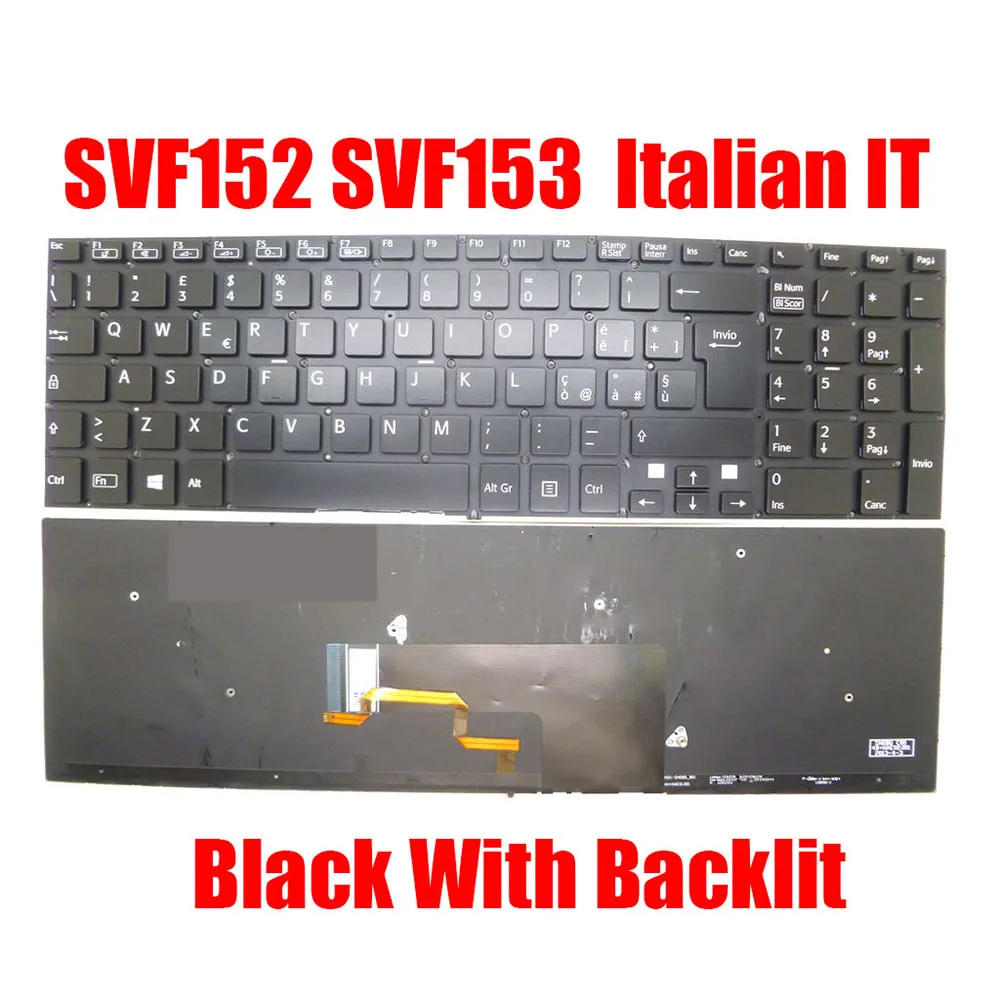 Italy IT Laptop Keyboard For SONY SVF152 SVF153 9Z.NAEBQ.20E 149241361IT 149241061IT 149239661IT AEHK9I001303A New
Italy IT Laptop Keyboard For SONY SVF152 SVF153 9Z.NAEBQ.20E 149241361IT 149241061IT 149239661IT AEHK9I001303A New