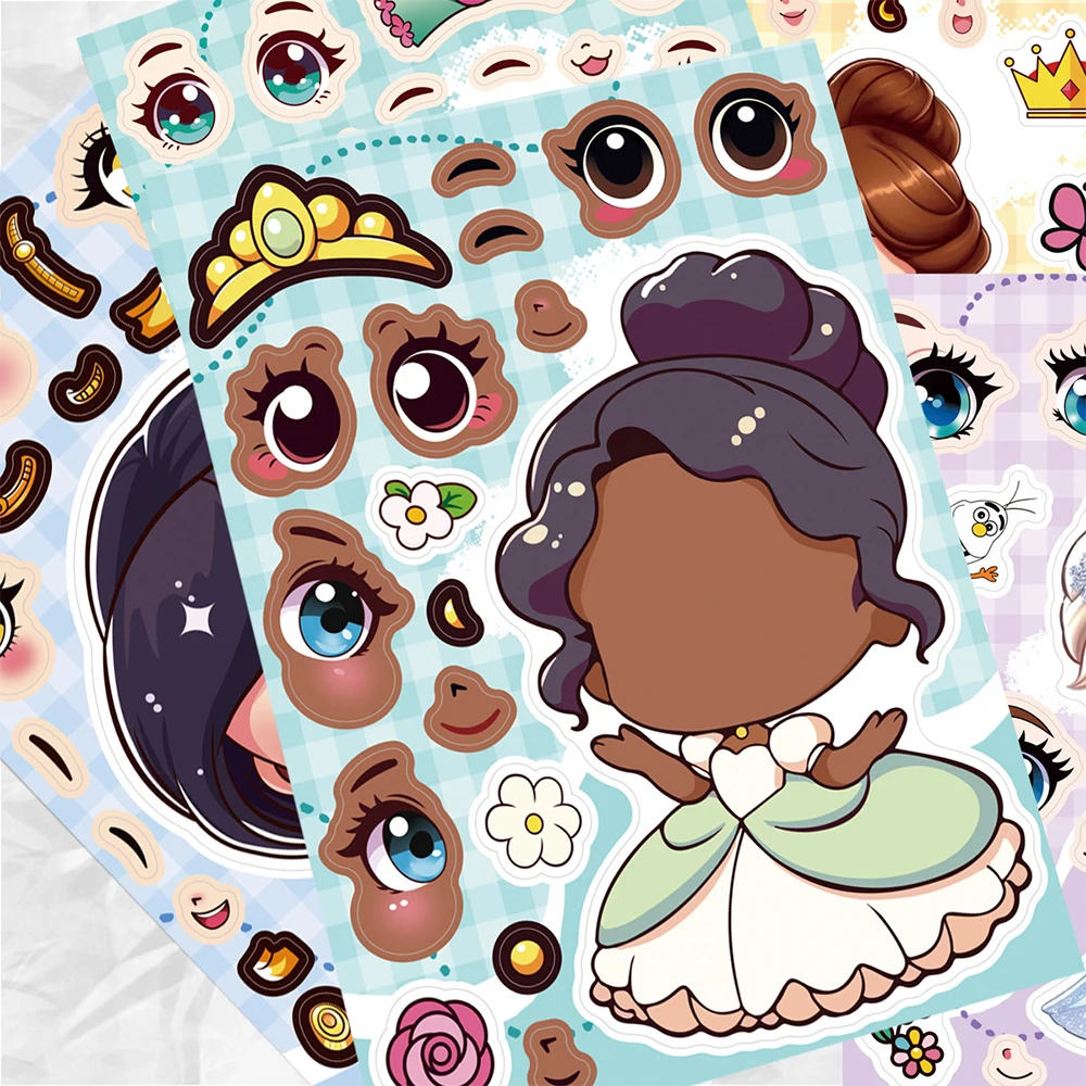 8/16sheets Children DIY Make a Face Stickers Game Cute Disney Princess Puzzle Decals Cartoon Assemble Jigsaw Kid Party Toy Gifts
8/16sheets Children DIY Make a Face Stickers Game Cute Disney Princess Puzzle Decals Cartoon Assemble Jigsaw Kid Party Toy Gifts