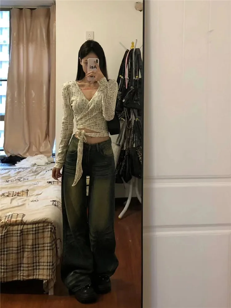 American Retro Low Waist Wide Leg Jeans Women's Extended Length Tall Size Spring Autumn Slimming Floor-Length Pants
American Retro Low Waist Wide Leg Jeans Women's Extended Length Tall Size Spring Autumn Slimming Floor-Length Pants