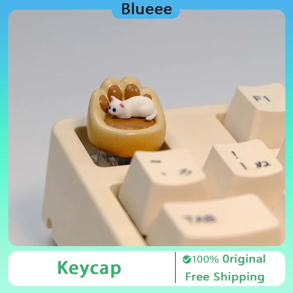 Cute Cat Magnetic PAWS Sofa Mini Blue Eyes White Cat Handmade Key Cap Creative Mechanical Keyboard Keycap PC Accessories Gift
Cute Cat Magnetic PAWS Sofa Mini Blue Eyes White Cat Handmade Key Cap Creative Mechanical Keyboard Keycap PC Accessories Gift
