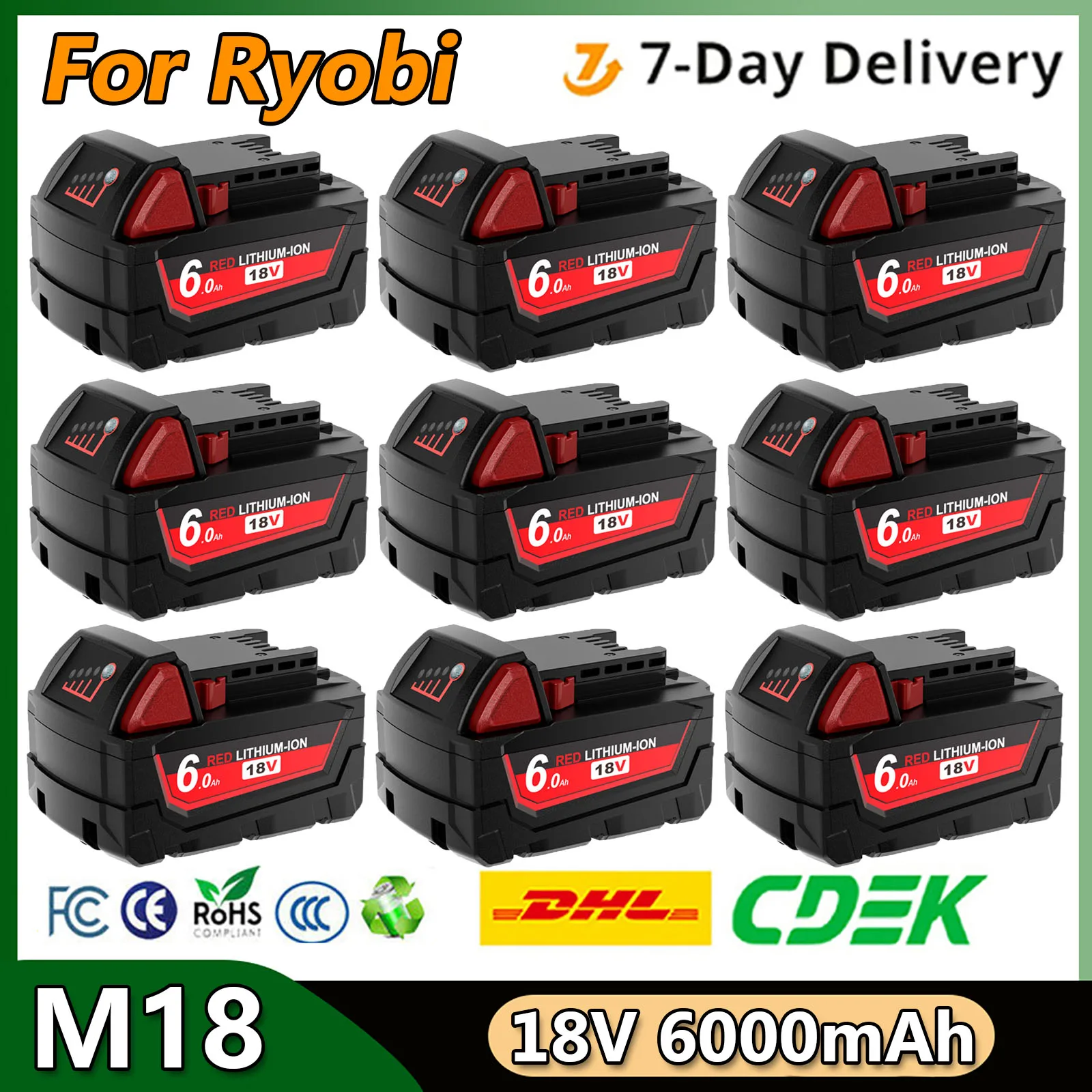 Для Milwaukee 18V 6000mAh аккумулятор для M18 M18B5 XC литий-ионная батарея 48-11-1815 48-11-1850 2604-22 2604-20 2708-22 2607-22
Для Milwaukee 18V 6000mAh аккумулятор для M18 M18B5 XC литий-ионная батарея 48-11-1815 48-11-1850 2604-22 2604-20 2708-22 2607-22