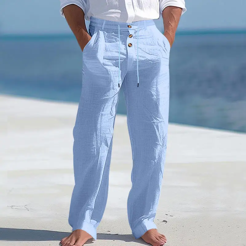 Men's Linen Casual American Retro Loose Drapey Wide Leg Pants Button Decoration Drawstring Long Trousers Straight Leg Style
Men's Linen Casual American Retro Loose Drapey Wide Leg Pants Button Decoration Drawstring Long Trousers Straight Leg Style