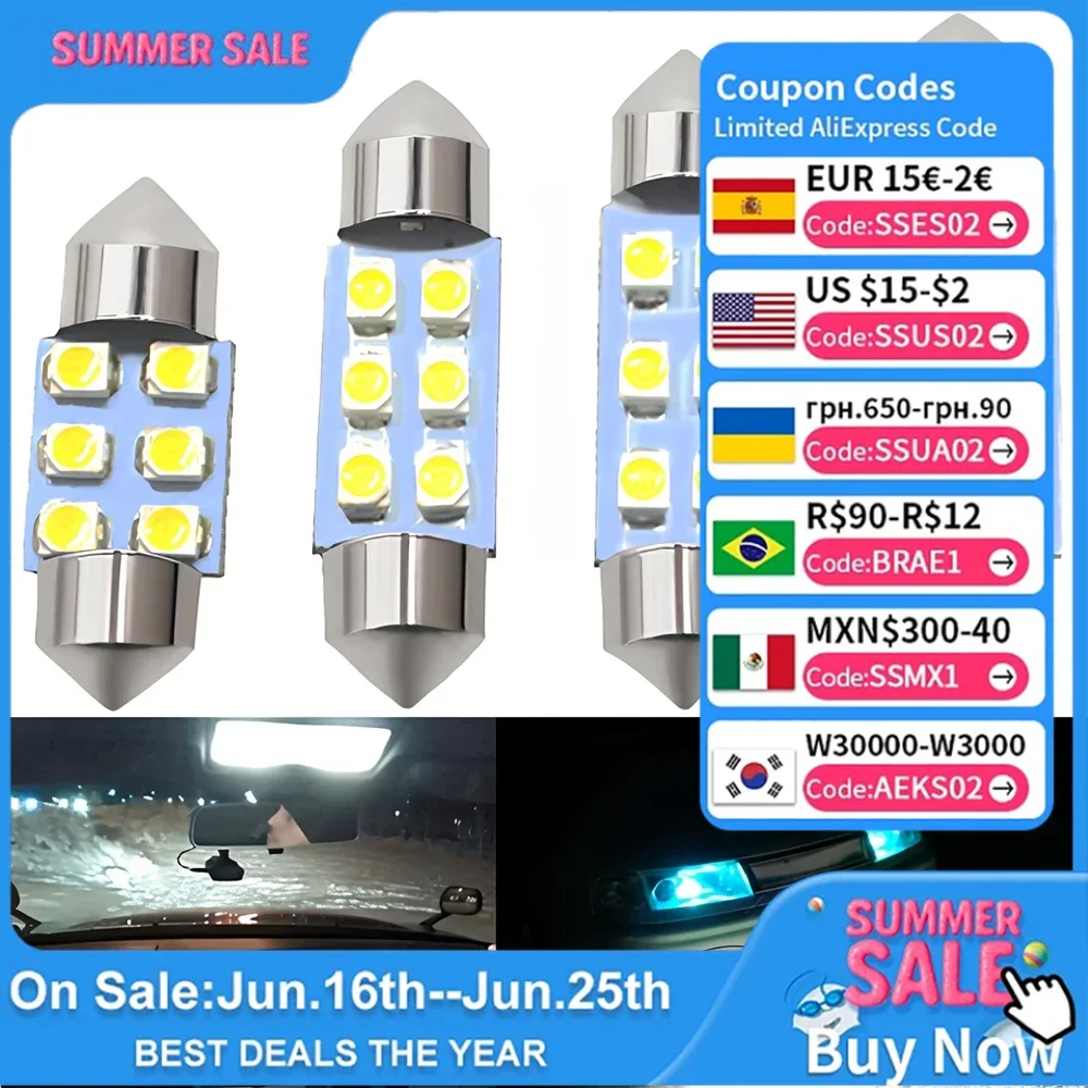 2PCS Car Roof Festoon Dome Reading Door Signal Lantern LED License Plate Light Trunk Lamp 31 36 39 41mm 3528 Wedge Bulb Lighting
2PCS Car Roof Festoon Dome Reading Door Signal Lantern LED License Plate Light Trunk Lamp 31 36 39 41mm 3528 Wedge Bulb Lighting