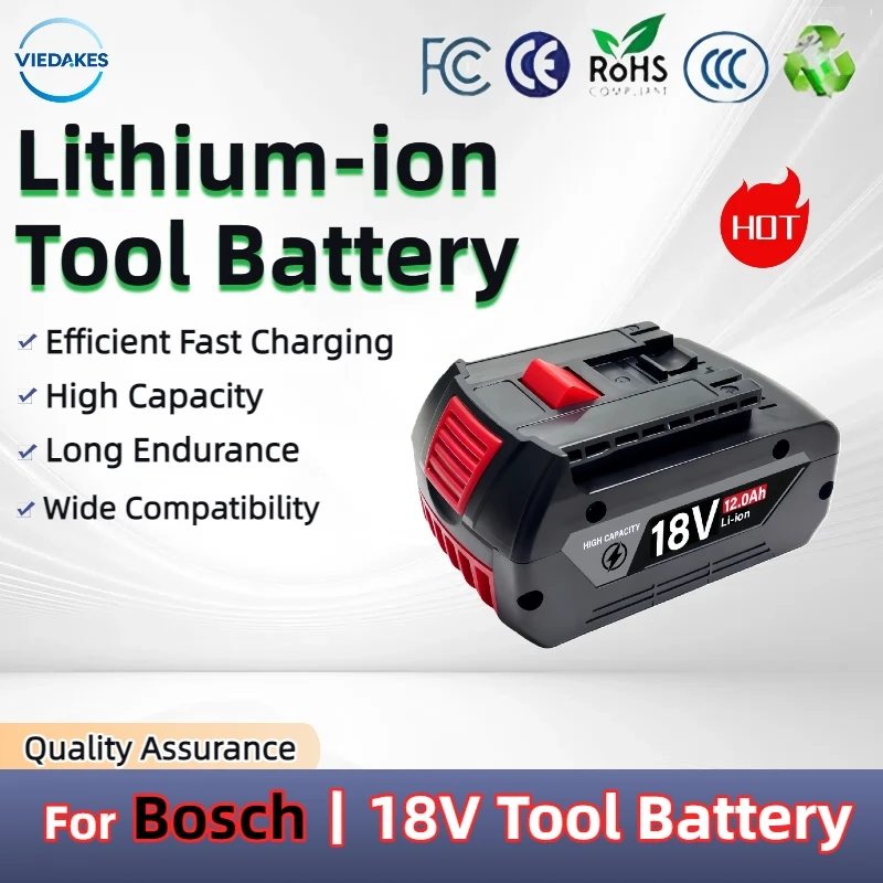 Replacement for Bosch 18V Battery Tools | 100% Compatible with Drill, Driver, Jigsaw | with LED Power Indicator
Replacement for Bosch 18V Battery Tools | 100% Compatible with Drill, Driver, Jigsaw | with LED Power Indicator