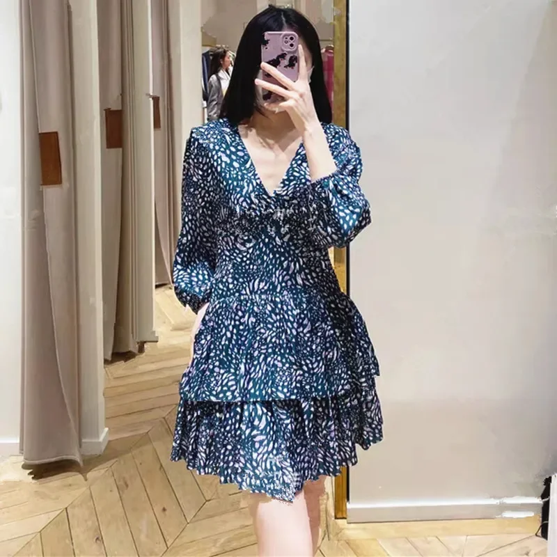 Women Leopard Print Dress V-Neck Lantern Sleeve Ruffles Stitching Vintage Summer 2024 Mini Robe
Women Leopard Print Dress V-Neck Lantern Sleeve Ruffles Stitching Vintage Summer 2024 Mini Robe