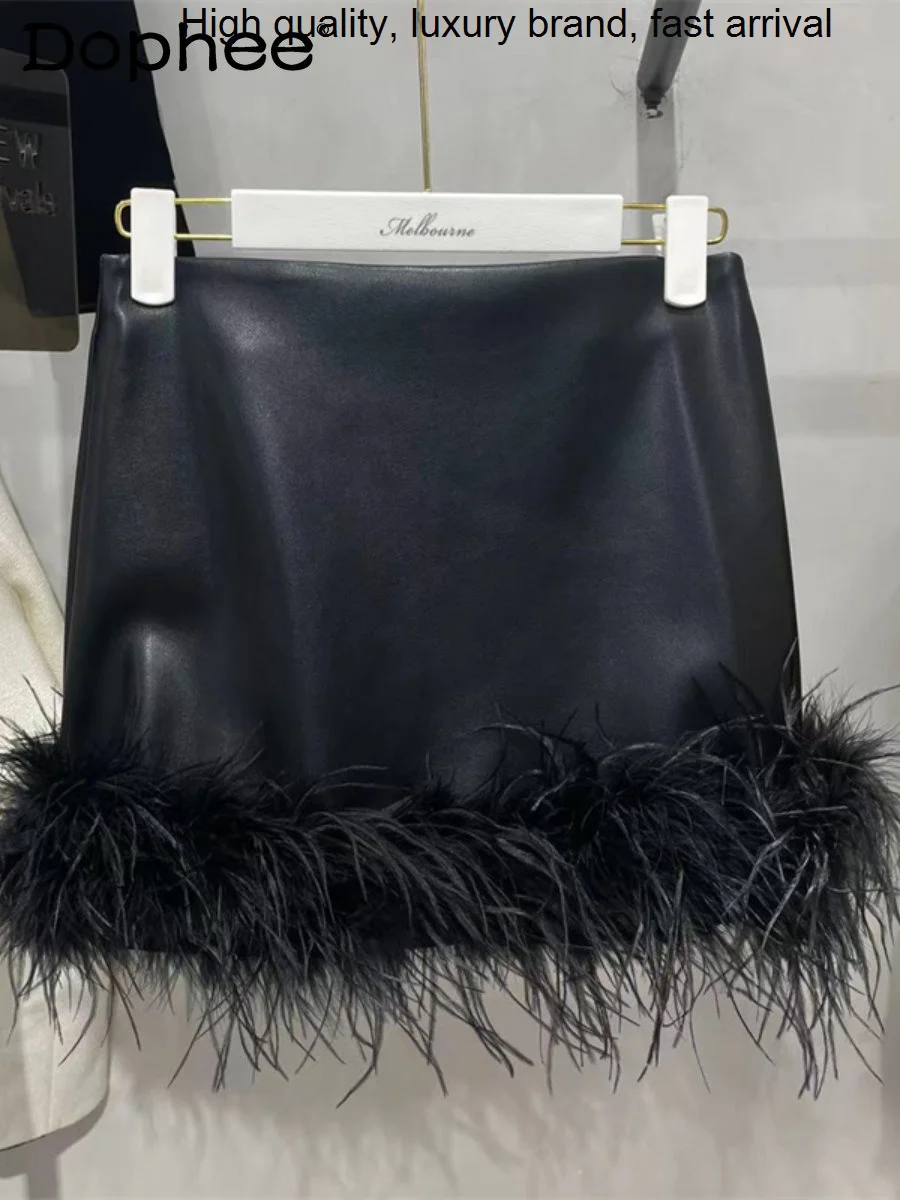 Spring New 2023 Hem Stitching Feather Pu Leather Short for Women Fashion All-Match Black Sheath A- Line Mini Skirt Faldas
Spring New 2023 Hem Stitching Feather Pu Leather Short for Women Fashion All-Match Black Sheath A- Line Mini Skirt Faldas