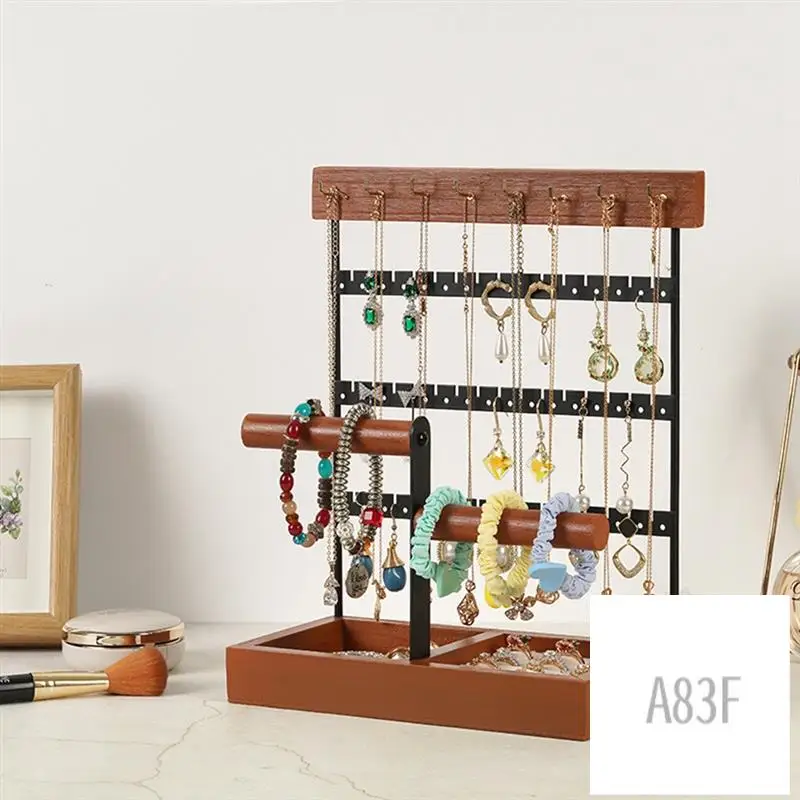 Brown Biaxial Jewelry Stand Removable Solid Wood Base Ring Storage Box Earring Jewelry Rack Necklaces Rings Jewelry Box, Durable
Brown Biaxial Jewelry Stand Removable Solid Wood Base Ring Storage Box Earring Jewelry Rack Necklaces Rings Jewelry Box, Durable