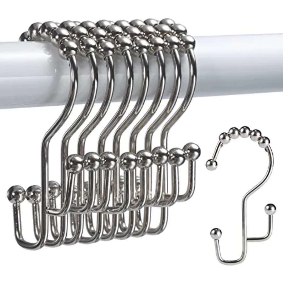 Shower Curtain Hooks, 12 Pcs Double Shower Curtain Hooks Rings, Shower Curtain Hooks Rust Proof, Stainless Steel Bathroom Showe
Shower Curtain Hooks, 12 Pcs Double Shower Curtain Hooks Rings, Shower Curtain Hooks Rust Proof, Stainless Steel Bathroom Showe