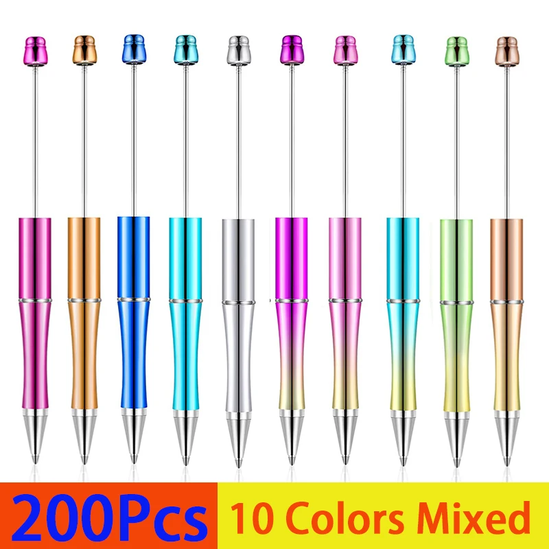 200Pcs Plastic Beadable Pen Bead Ballpoint Pen Bead Pen Black Ink Rollerball Pen for Teens Students School Office Supplies
200Pcs Plastic Beadable Pen Bead Ballpoint Pen Bead Pen Black Ink Rollerball Pen for Teens Students School Office Supplies