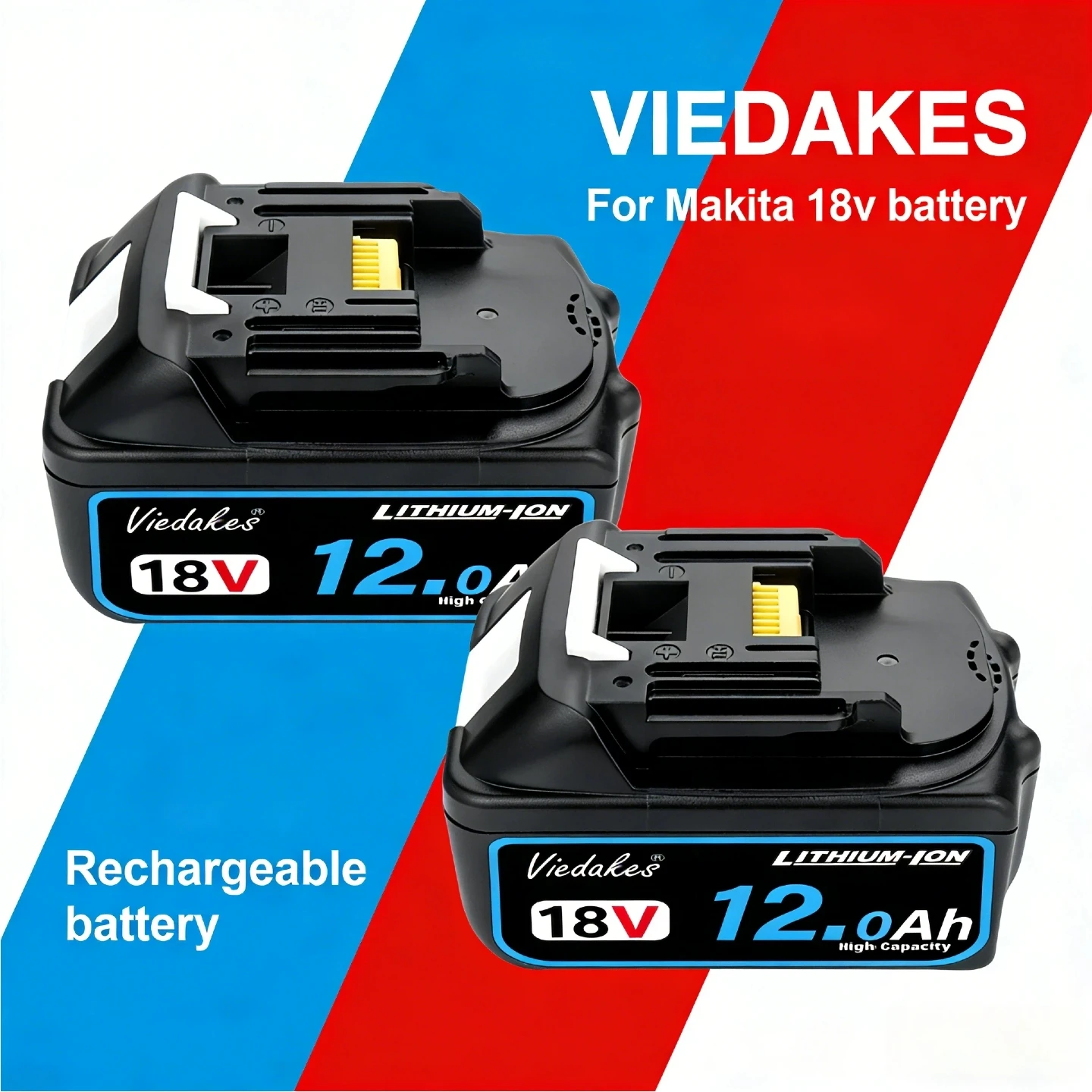 Viedakes Original 6Ah Rechargeable Lithium Battery for Makita 18V Battery Compatible with BL1815 BL1830 BL1840 BL1850 BL1860 배터리
Viedakes Original 6Ah Rechargeable Lithium Battery for Makita 18V Battery Compatible with BL1815 BL1830 BL1840 BL1850 BL1860 배터리