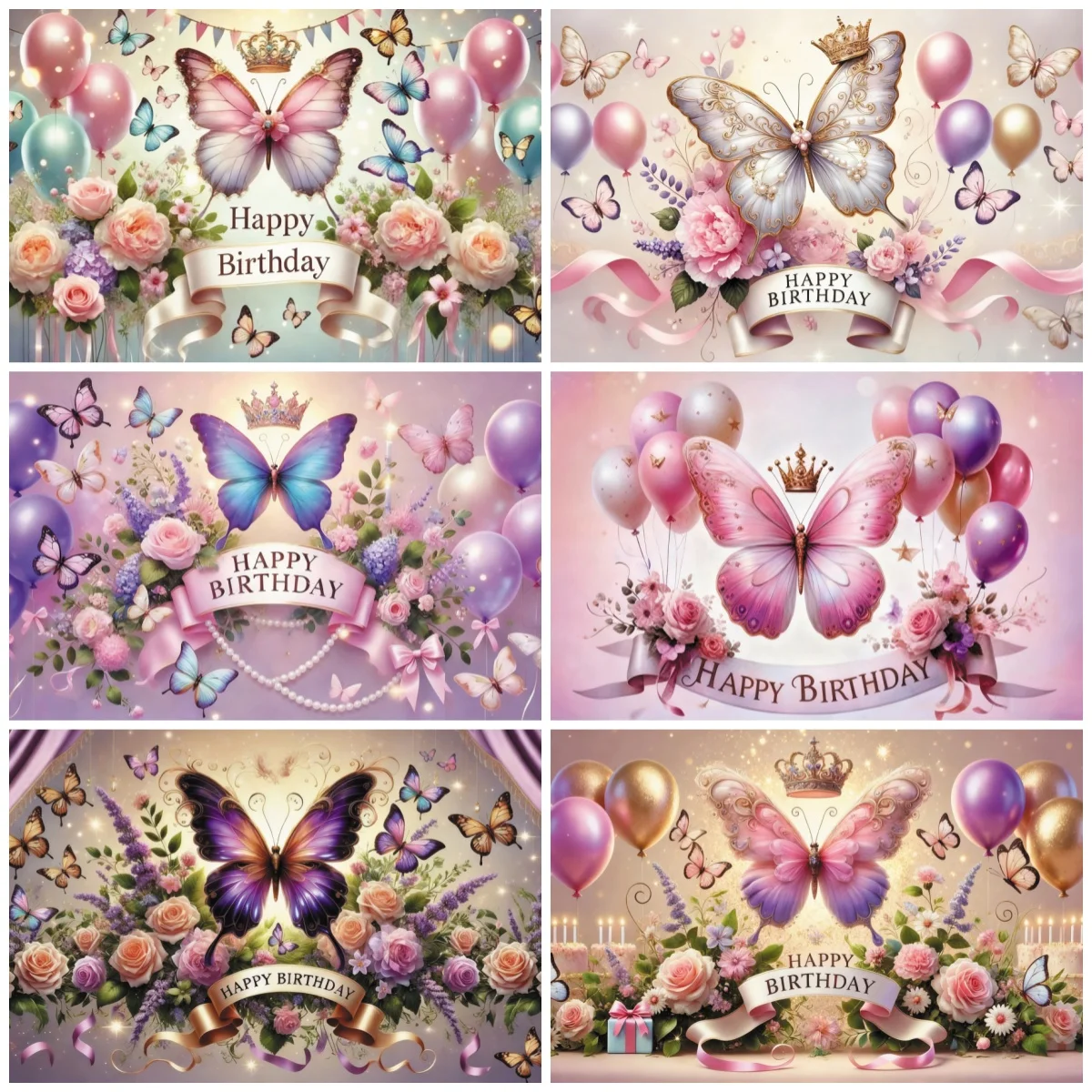 AI Butterfly Birthday Decorations Backdrop Colorful Balloon Crown Flowers Adults Kids Birthday Party Backgrounds for Photographs
AI Butterfly Birthday Decorations Backdrop Colorful Balloon Crown Flowers Adults Kids Birthday Party Backgrounds for Photographs