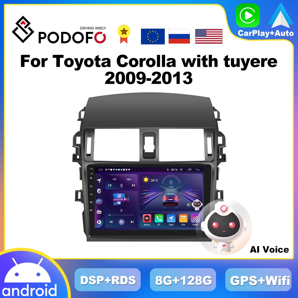 Автомагнитола Podofo для Toyota Corolla с tuyere 2009-2013 мультимедийный проигрыватель Naviagtion 2 Din Android GPS Авторадио Carplay
Автомагнитола Podofo для Toyota Corolla с tuyere 2009-2013 мультимедийный проигрыватель Naviagtion 2 Din Android GPS Авторадио Carplay