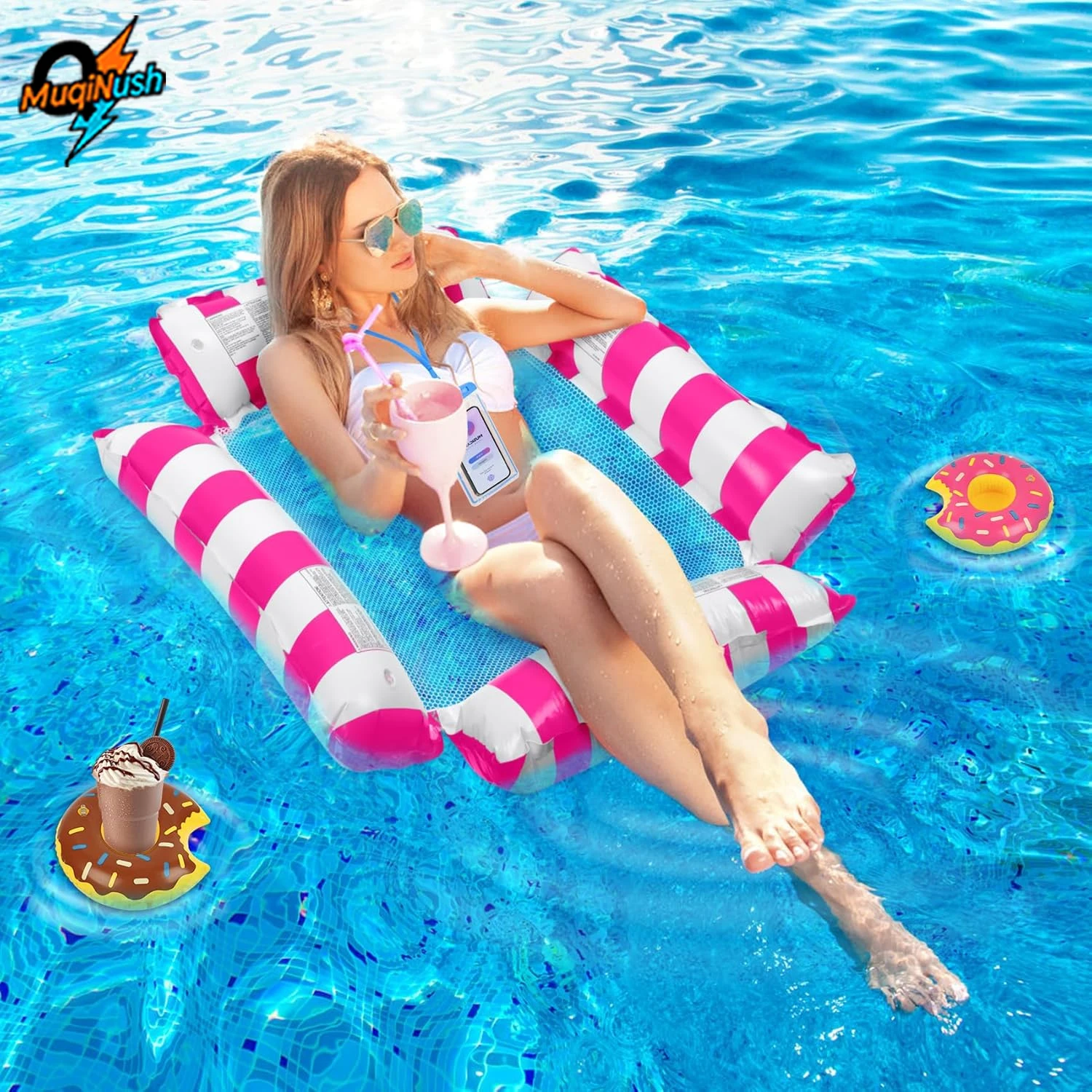 MuqiNush Adult Inflatable Swimming Pool Float 4-In-1 Multifunctional Water Hammock Water Rest Chair Suitable For Beach Pools
MuqiNush Adult Inflatable Swimming Pool Float 4-In-1 Multifunctional Water Hammock Water Rest Chair Suitable For Beach Pools
