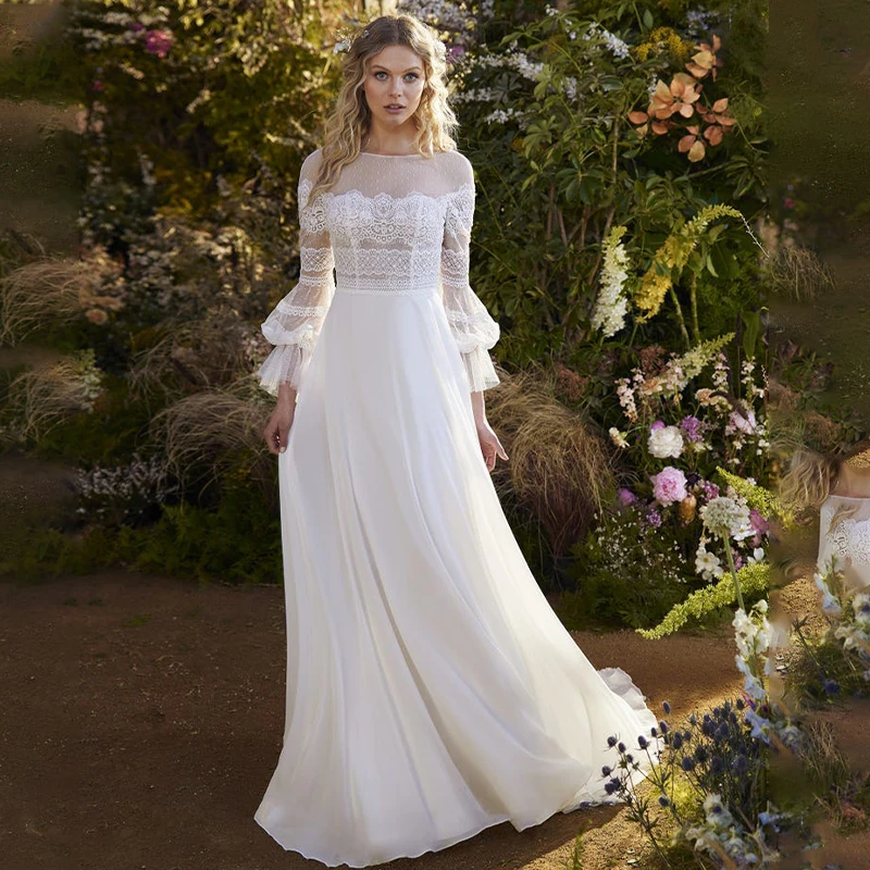 Long Sleeves Bohe Wedding Dresses Lace Backless Vestidos Bride Party Gown Robe De Mariée Engagement
Long Sleeves Bohe Wedding Dresses Lace Backless Vestidos Bride Party Gown Robe De Mariée Engagement