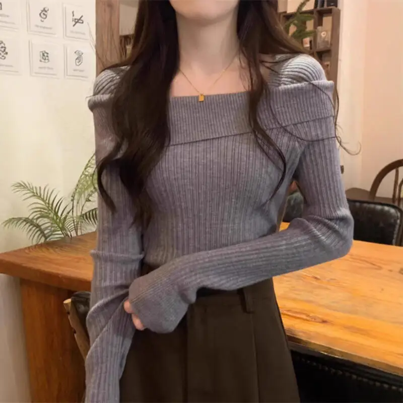 Женская одежда, свитер, трикотаж с открытыми плечами, осенне-зимняя новая модель, базовый слой, верхняя одежда, топы с длинными рукавами
Женская одежда, свитер, трикотаж с открытыми плечами, осенне-зимняя новая модель, базовый слой, верхняя одежда, топы с длинными рукавами