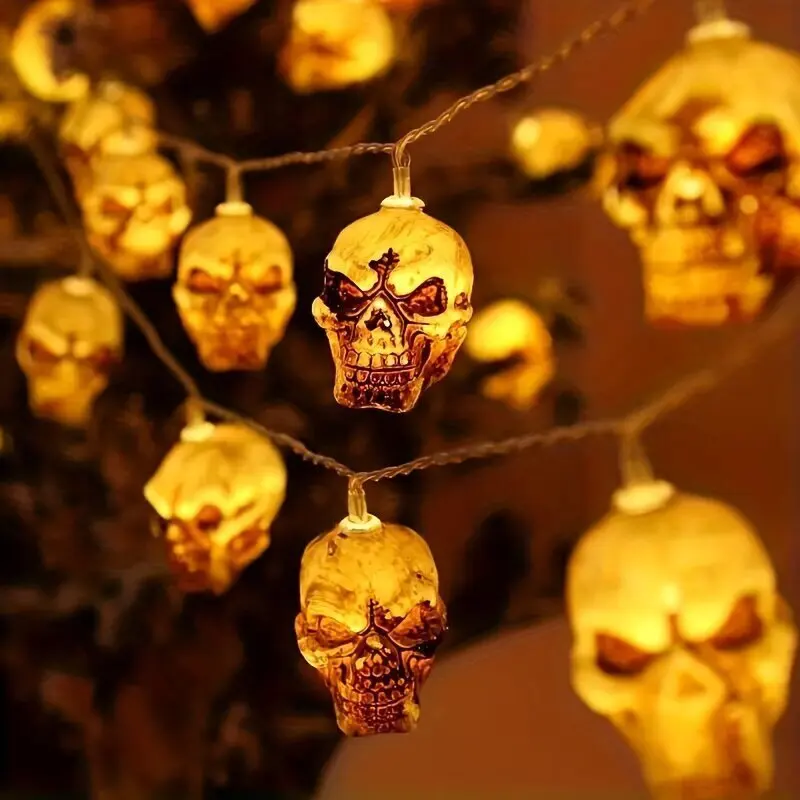 59in/118in Halloween Retro Skull String Lights Battery Powered 10/20LED Lamps for Room Party Holiday Indoor/Outdoor Decoration
59in/118in Halloween Retro Skull String Lights Battery Powered 10/20LED Lamps for Room Party Holiday Indoor/Outdoor Decoration