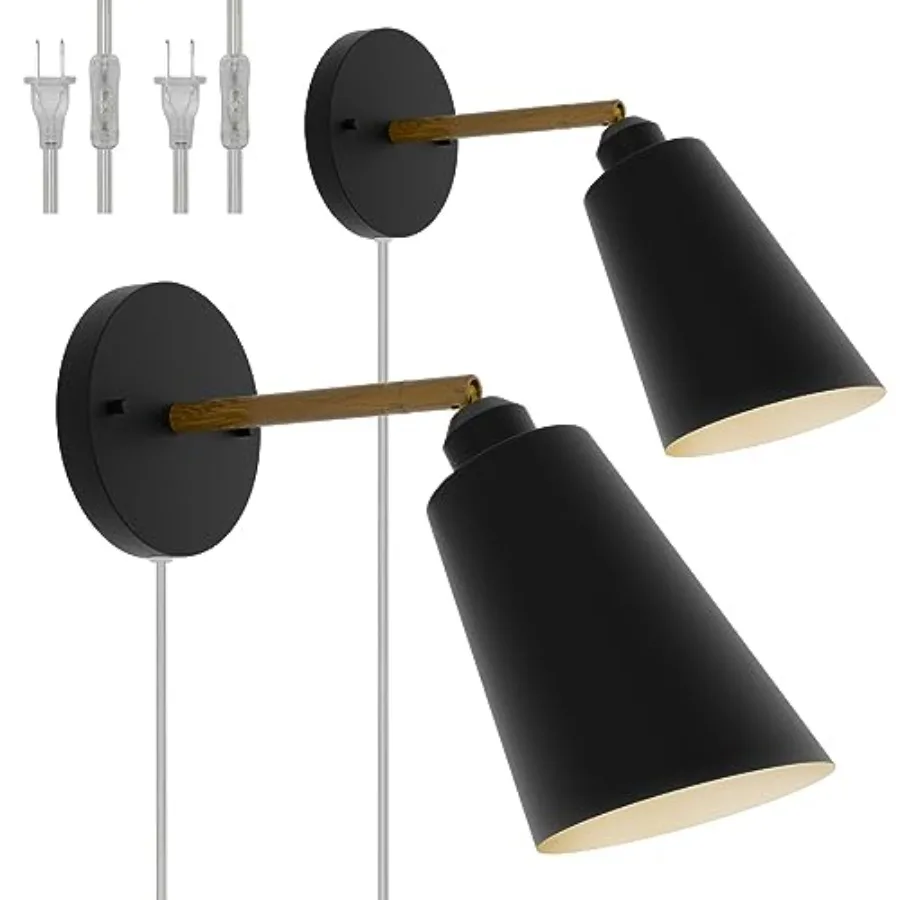 Plug in Wall Sconces, Adjustable Angle Wall Sconces, Wall Lights with Plug in Cord and On/Off Switch, Wall Mounted Light for Be
Plug in Wall Sconces, Adjustable Angle Wall Sconces, Wall Lights with Plug in Cord and On/Off Switch, Wall Mounted Light for Be