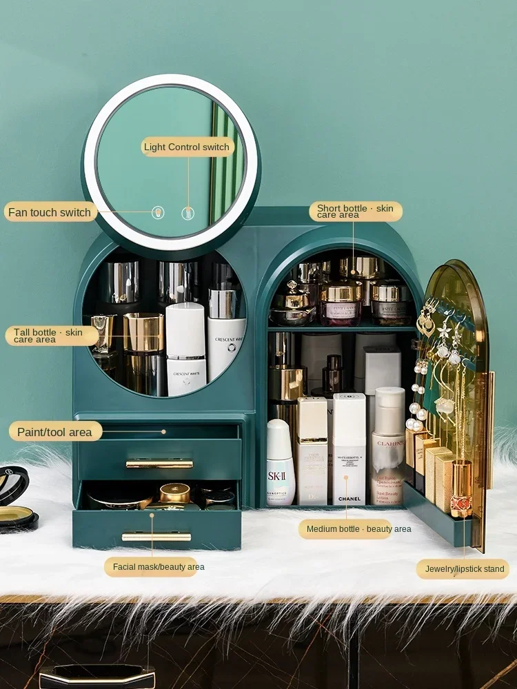 Cosmetics with Mirror Dustproof Jewelry Integrated Desktop Large Capacity Dresser
Cosmetics with Mirror Dustproof Jewelry Integrated Desktop Large Capacity Dresser