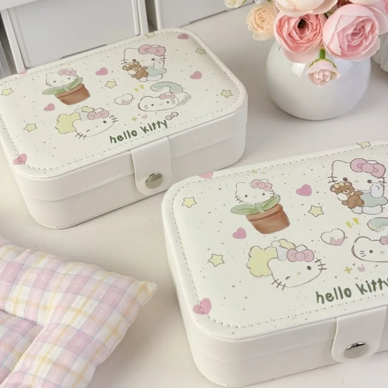 Hello Kitty Jewelry Box Cute Leather Travel Storage Case for Rings Earrings Necklace Compact and exquisite, easy to store
Hello Kitty Jewelry Box Cute Leather Travel Storage Case for Rings Earrings Necklace Compact and exquisite, easy to store