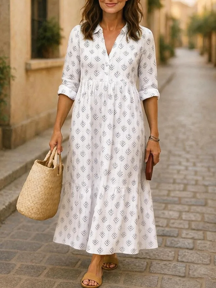 Ruffled V-neck Floral Print Long Dress 2026 Spring And Autumn New Women's Fashionable Casual Long-sleeved Maxi Dress Female
Ruffled V-neck Floral Print Long Dress 2026 Spring And Autumn New Women's Fashionable Casual Long-sleeved Maxi Dress Female