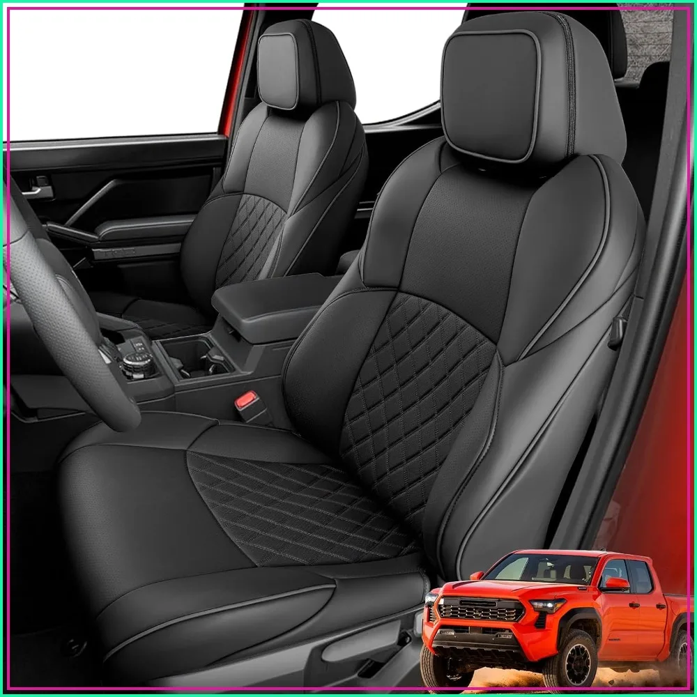 Full Set Seat Covers for Toyota Tacoma 2024-2026 4th Gen Double Cab Gas Only, Faux Nappa Leather Waterproof Truck Pickup Accessories, Front Rear Row Protector for SR SR5 TRD Series Limited
Full Set Seat Covers for Toyota Tacoma 2024-2026 4th Gen Double Cab Gas Only, Faux Nappa Leather Waterproof Truck Pickup Accessories, Front Rear Row Protector for SR SR5 TRD Series Limited