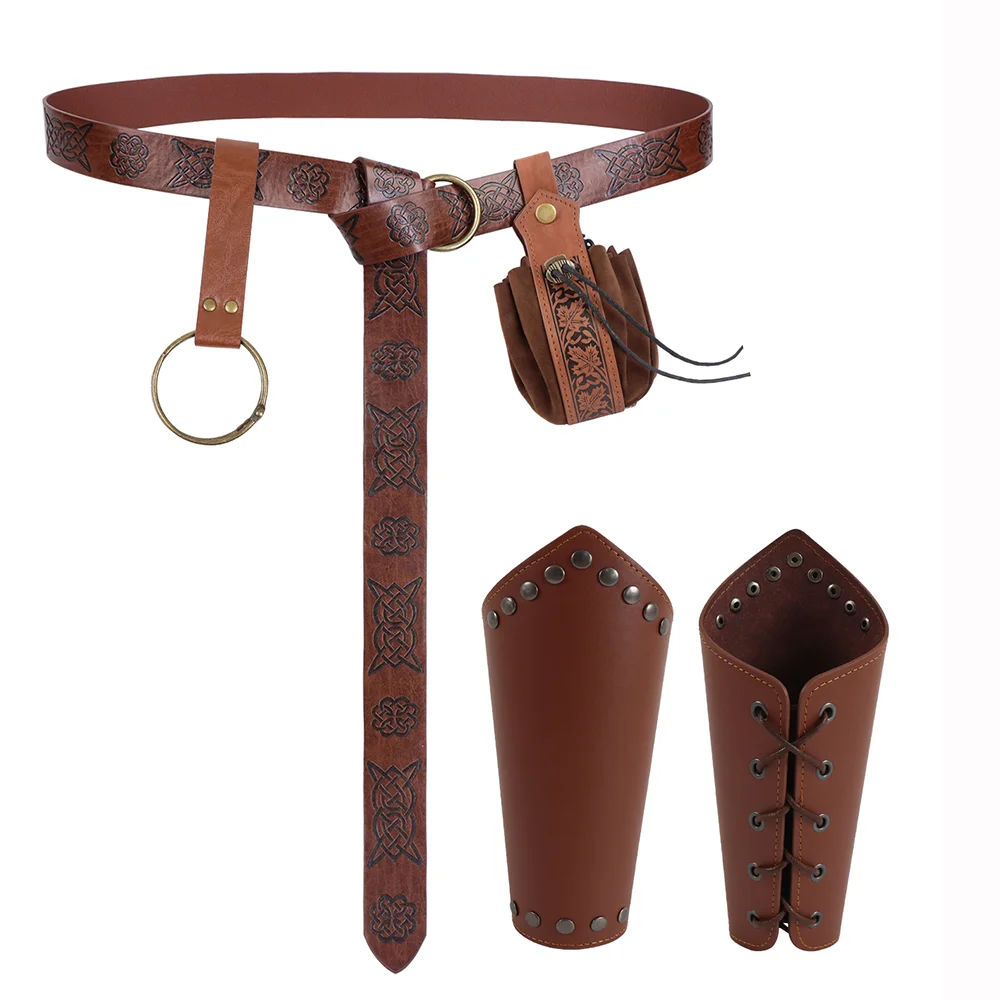 5PCS Medieval Vintage Brown Costume Accessories Embossed Belt Coin Purse and Faux Leather Drawstring Wristlet Women's Skirt Clip
5PCS Medieval Vintage Brown Costume Accessories Embossed Belt Coin Purse and Faux Leather Drawstring Wristlet Women's Skirt Clip