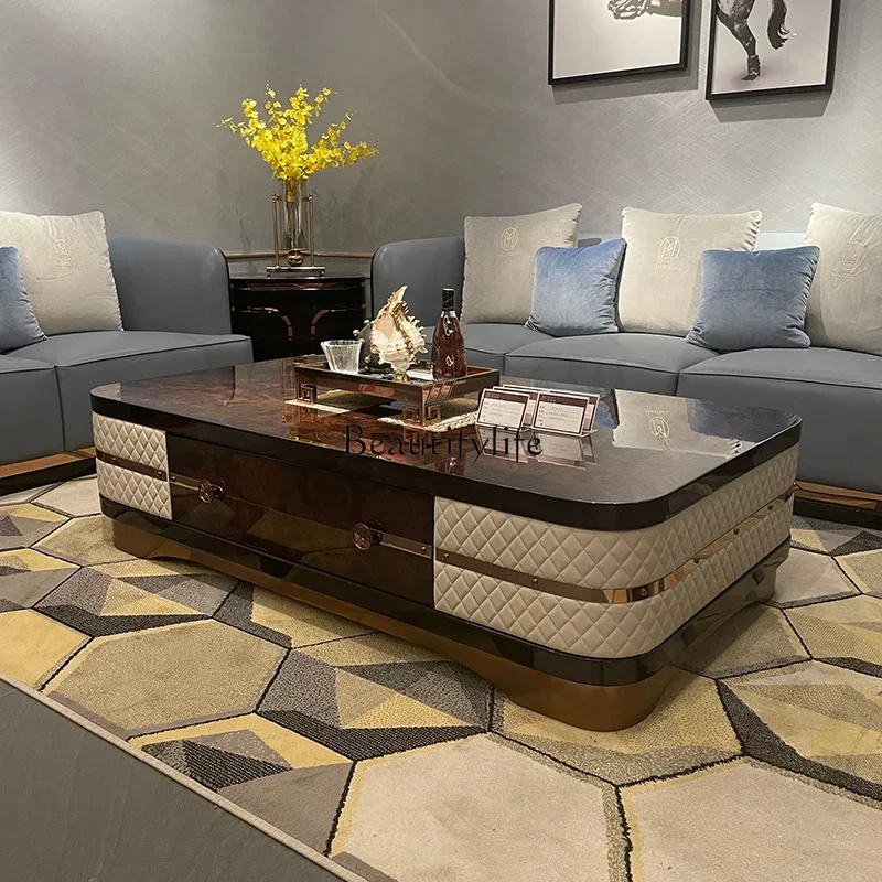 01Italian light luxury solid wood living room sofa storage coffee table modern villa bungalow tea table
01Italian light luxury solid wood living room sofa storage coffee table modern villa bungalow tea table