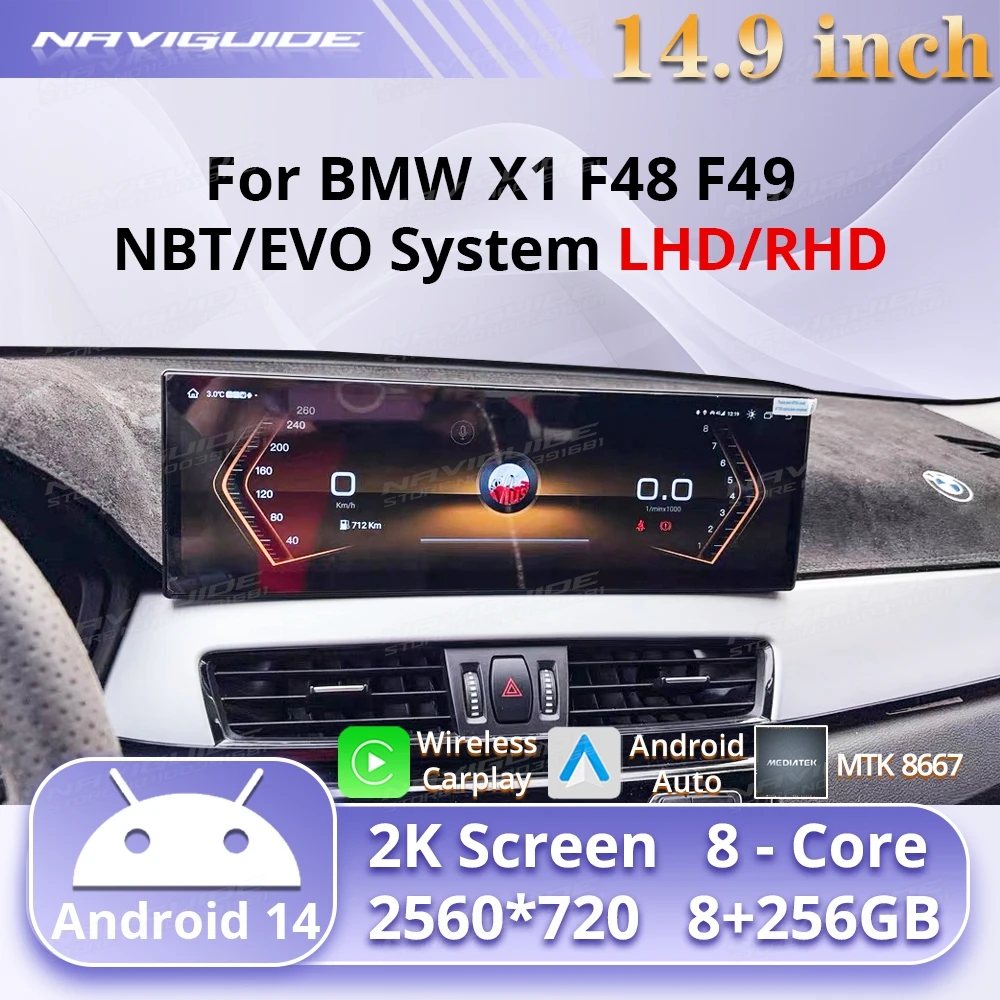 NAVIGUIDE 14.9" Android14 For BMW X1 F48 NBT EVO System Wireless Carplay Android Auto Car Multimedia Player Intelligent System
NAVIGUIDE 14.9" Android14 For BMW X1 F48 NBT EVO System Wireless Carplay Android Auto Car Multimedia Player Intelligent System