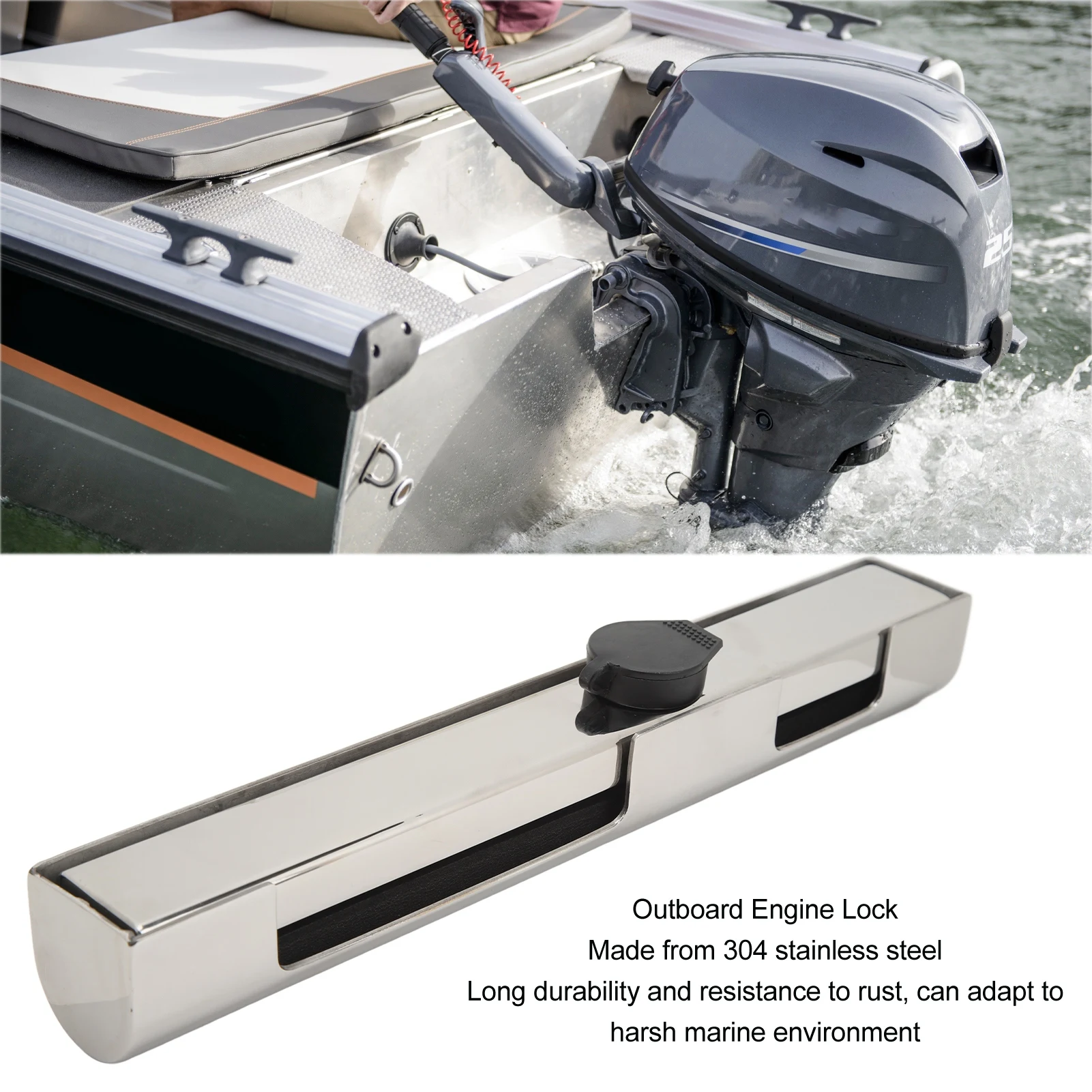 Outboard Engine Lock with 2 Keys 304 Stainless Steel Long Durability for Yacht Marine
Outboard Engine Lock with 2 Keys 304 Stainless Steel Long Durability for Yacht Marine