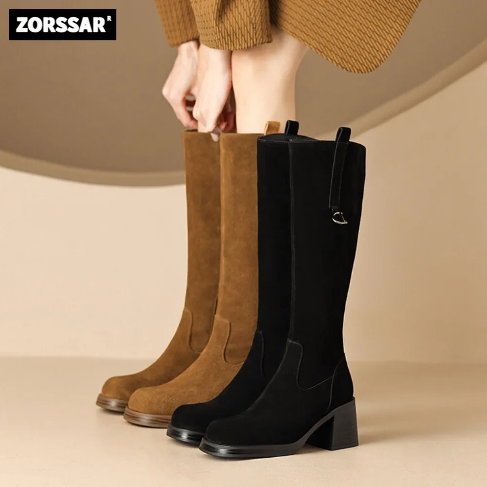 Knee High Suede Boots Women High Heel Shoes 2024 Winter New Genuine Leather Fashion Female Long Modern Boots Winter Snow Boots
Knee High Suede Boots Women High Heel Shoes 2024 Winter New Genuine Leather Fashion Female Long Modern Boots Winter Snow Boots
