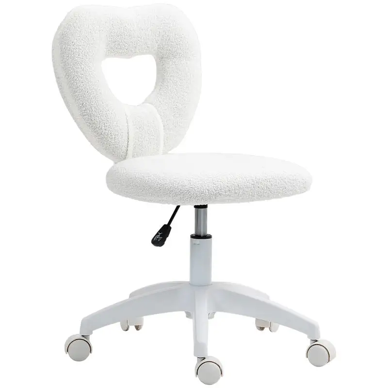 HOMCOM Armless Computer Desk Chair, Office Task Chair, Teddy Fleece Heart Makeup Vanity Chair with Swivel Wheels, White
HOMCOM Armless Computer Desk Chair, Office Task Chair, Teddy Fleece Heart Makeup Vanity Chair with Swivel Wheels, White