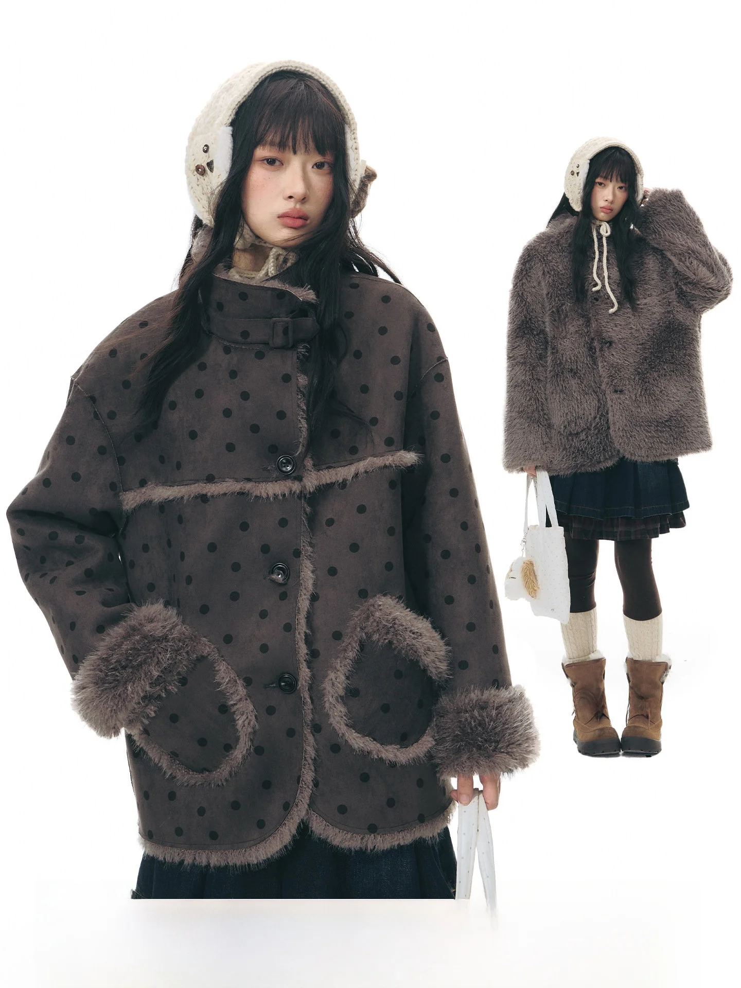 NAPSNAPS Original Double-Sided Wear Retro Polka Dot Fur Coat Women Winter New Thi Warm Top Polyester Fiber Long Sve
NAPSNAPS Original Double-Sided Wear Retro Polka Dot Fur Coat Women Winter New Thi Warm Top Polyester Fiber Long Sve