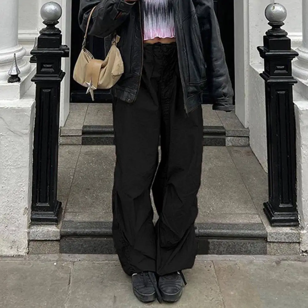 Low Waist Wide Leg Drawstring Casual Fashionable Trousers Women's New 2025 Cross-Border Cargo Pants with Big Pockets
Low Waist Wide Leg Drawstring Casual Fashionable Trousers Women's New 2025 Cross-Border Cargo Pants with Big Pockets