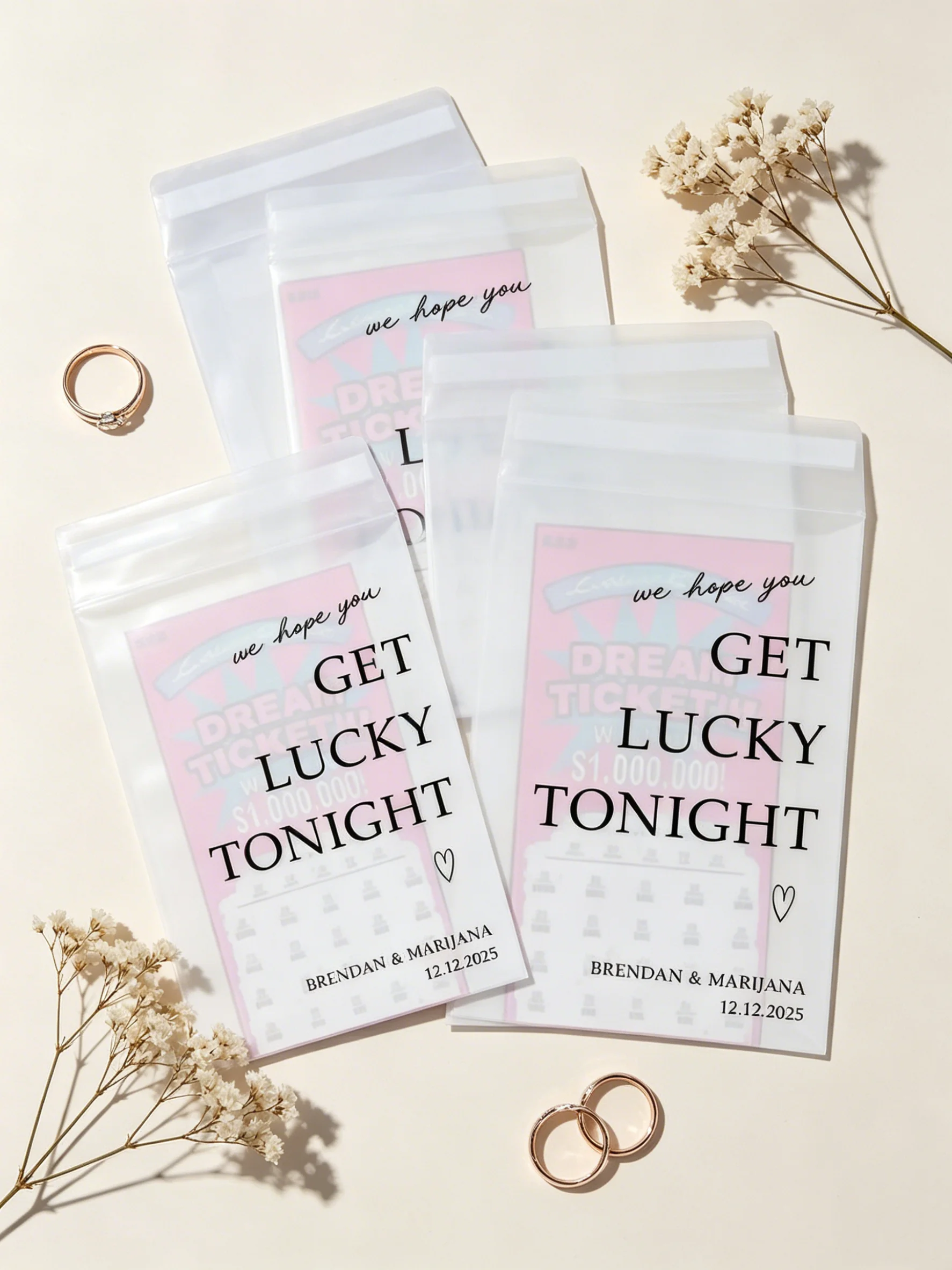 Personalized Wedding Scratch Card Favors Biodegradable Glassine Packets Bulk Wedding Guest Party Supplies
Personalized Wedding Scratch Card Favors Biodegradable Glassine Packets Bulk Wedding Guest Party Supplies