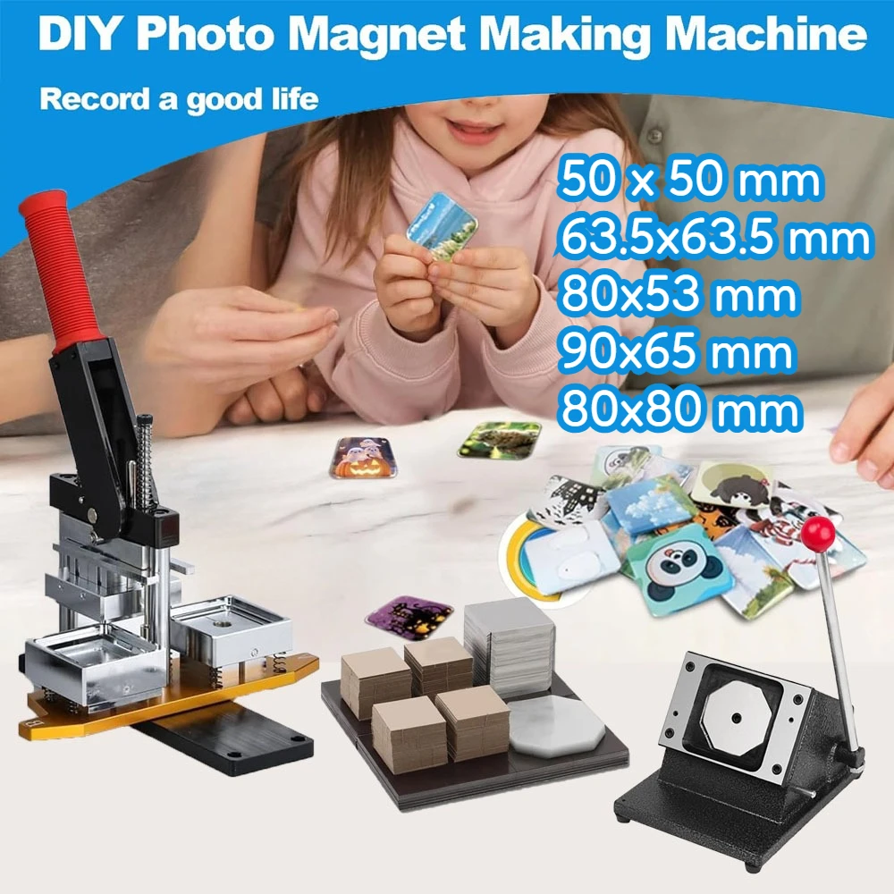 Машина для изготовления квадратных фото магнитов на холодильник 50-80 мм, набор для самостоятельного изготовления кнопок с резаком для бумаги + 100 шт. расходных материалов
Машина для изготовления квадратных фото магнитов на холодильник 50-80 мм, набор для самостоятельного изготовления кнопок с резаком для бумаги + 100 шт. расходных материалов
