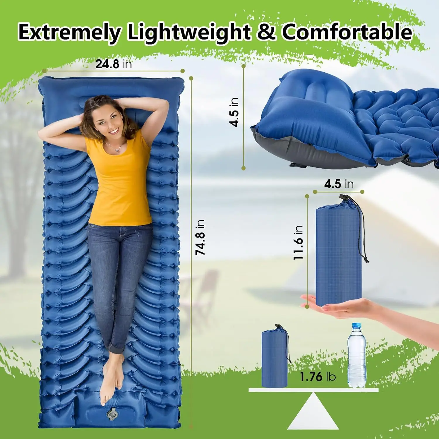 New Single Thickened Inflatable Cushion Tpu Nylon Foot Stepping Sleeping Mat Tent Sleeping Mat
New Single Thickened Inflatable Cushion Tpu Nylon Foot Stepping Sleeping Mat Tent Sleeping Mat