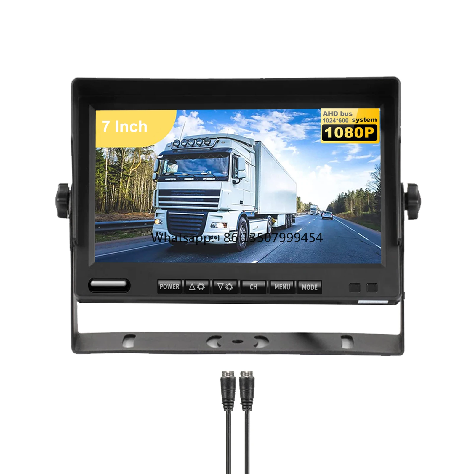 7 Inch IPS Screen AHD Monitor Rear View Reversing Monitor Sunshade Cover 12-24V 1024*600 2ch 4Pin Video in for Universal Vehicle
7 Inch IPS Screen AHD Monitor Rear View Reversing Monitor Sunshade Cover 12-24V 1024*600 2ch 4Pin Video in for Universal Vehicle