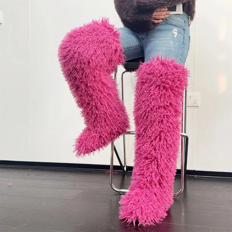 New Women Over The Knee Boots Luxury Faux Fur Snow Boots Exquisite Super Warm Winter Shoes for Woman Designer Shoes Botas Mujer
New Women Over The Knee Boots Luxury Faux Fur Snow Boots Exquisite Super Warm Winter Shoes for Woman Designer Shoes Botas Mujer